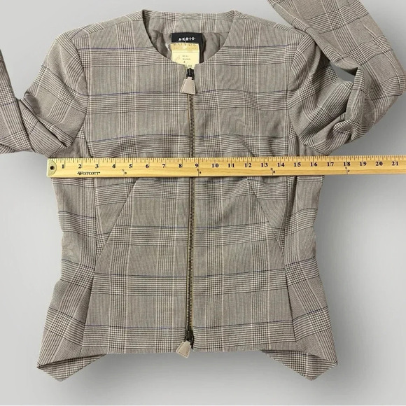 AKRIS Genoveva 100% Wool Blazer Jacket Plaid Sz 4 - Picture 6 of 14